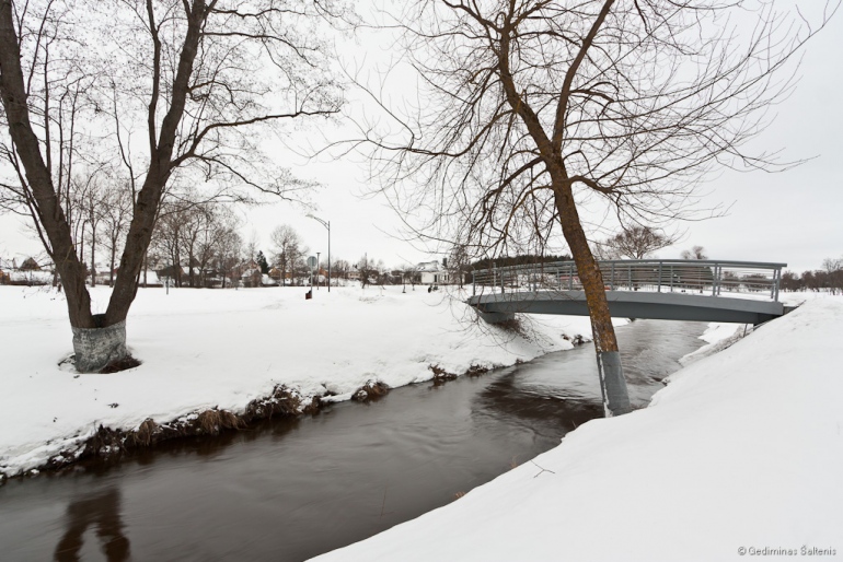 Utena, Lithuania, Lietuva, žiema, tiltas, parkas, upė, Vyžuona, 2011